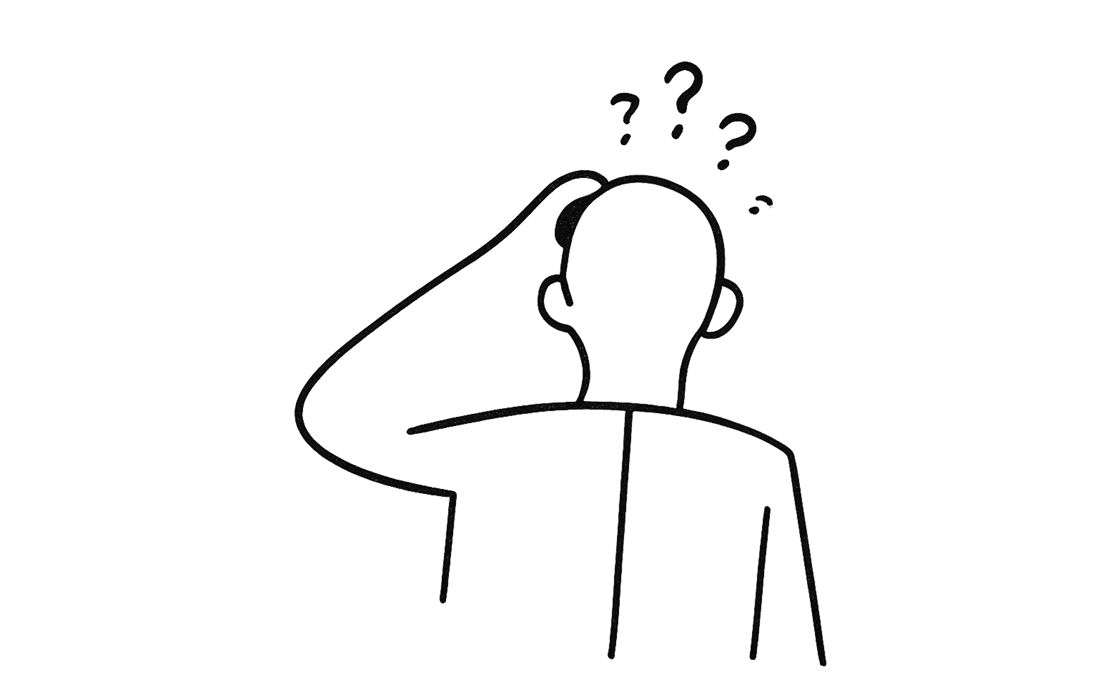 Abstrakte Person, überfordert von Komplexität